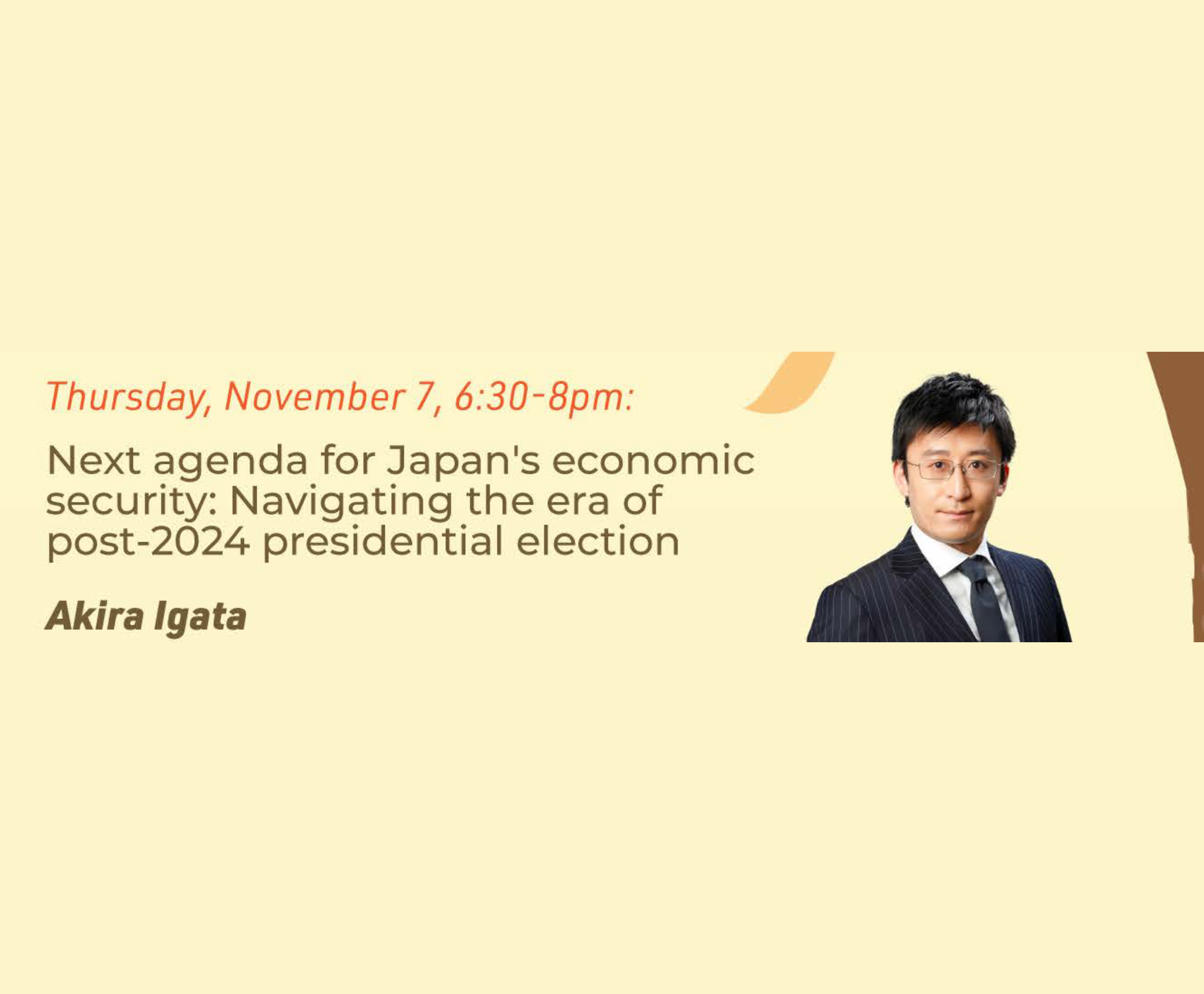 【2024.11.7 登壇・東京】”Next agenda for Japan’s economic security: Navigating the era of post-2024 presidential election”