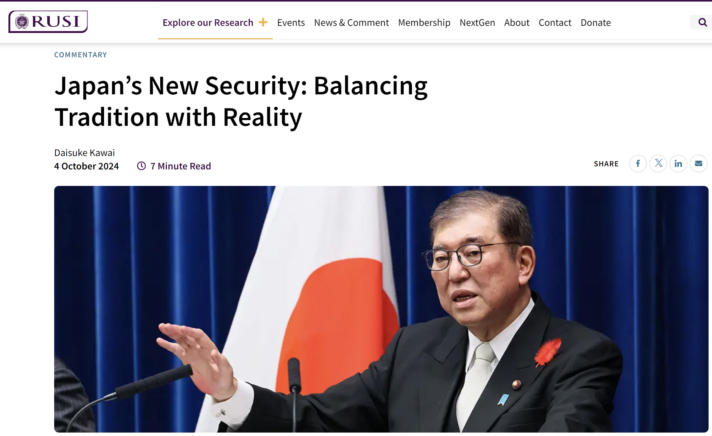 【論文掲載】Japan’s New Security: Balancing Tradition with Reality